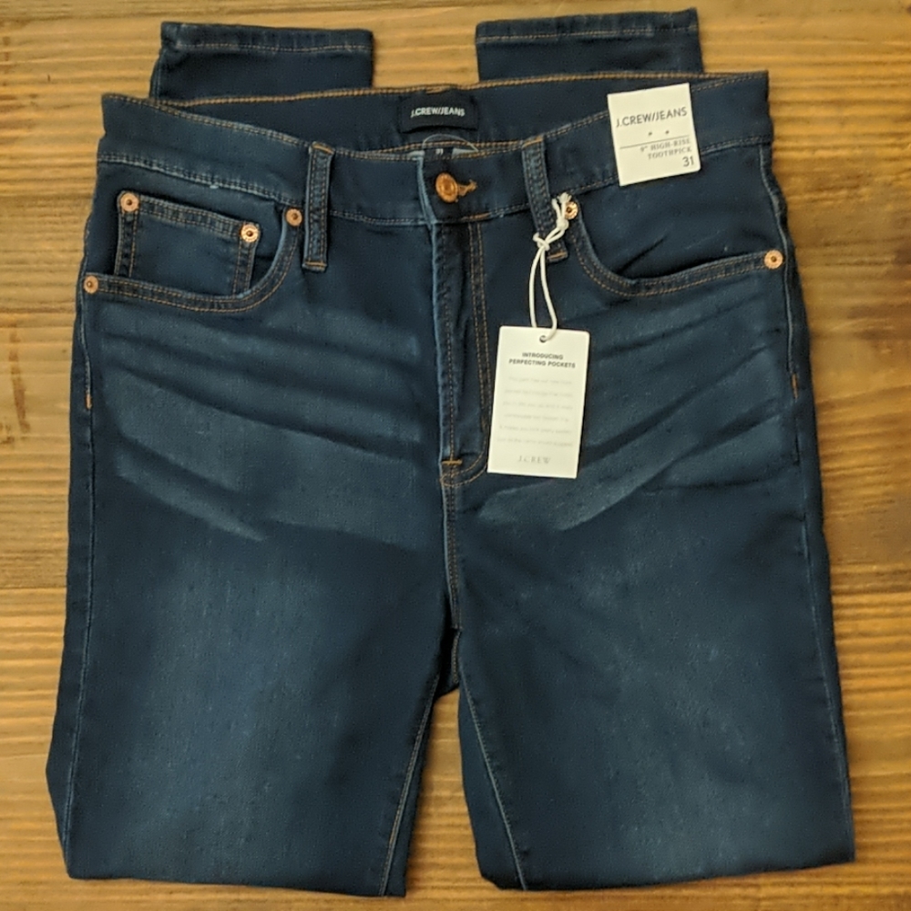 J.CREW 9" High-Rise Toothpick Jeans